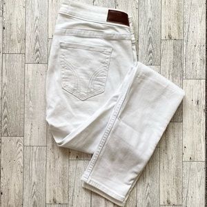 Hollister | Low Rise Super Skinny White Denim Pants | Size 3 Short